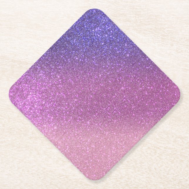 Violet Princess Blush Pink Triple Glitzer Untersetzer (Vorderseite)