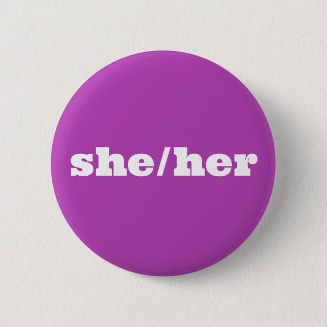 Violet-Pronoun-Taste Sie/sie Button (Vorderseite)