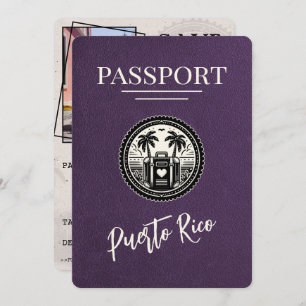 Violet Puerto Rico Passport Save The Date