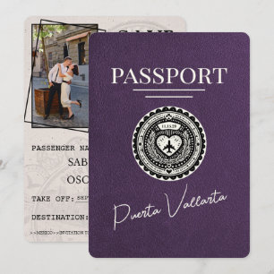 Violet Purple Puerta Vallarta Reisepass Save The Date