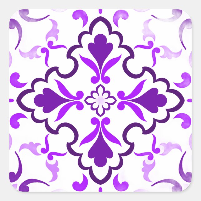 Violet Quadratischer Aufkleber (Vorderseite)