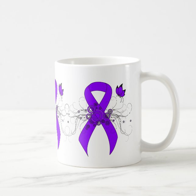Violet Ribbon Butterfly, Hodgkin-Lymphom Kaffeetasse (Rechts)