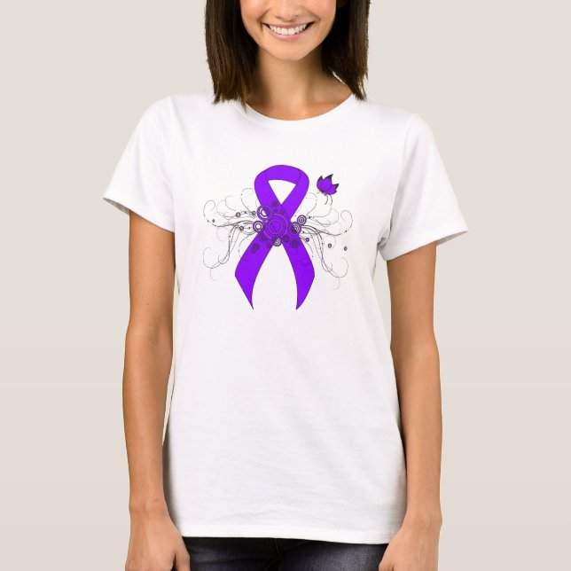 Violet Ribbon Butterfly, Hodgkin-Lymphom T-Shirt (Vorderseite)