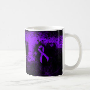 Violet Ribbon Grunge Herz, Hodgkin-Lymphom Kaffeetasse