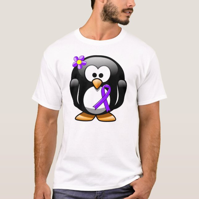 Violet Ribbon Penguin, Hodgkin-Lymphom T-Shirt (Vorderseite)