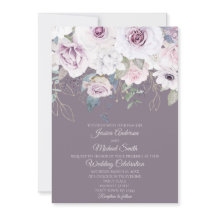 Violet Rose Gold BLÄTTER Blumenkarte