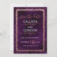 Violet Rose Gold Sprinkled Confetti Wedding