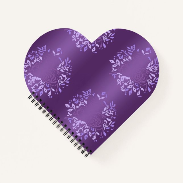 Violet Rose Herz Notizbuch (Vorderseite)