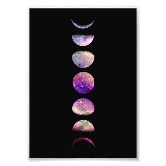 Violet Rose Moon Phases Art Print Fotodruck (Vorne)