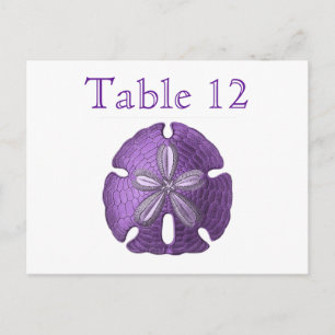 Violet Sand Dollar Empfang Tischnummern