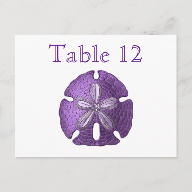 Violet Sand Dollar Empfang Tischnummern (Vorderseite)