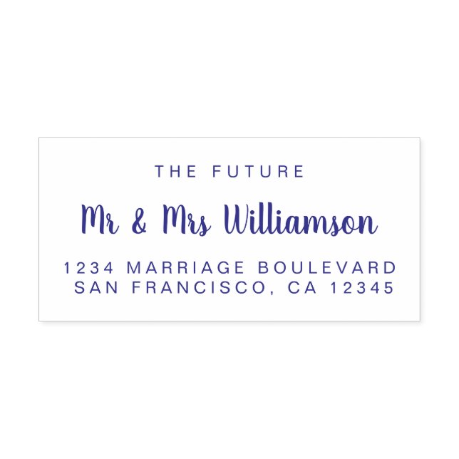 Violet Script Future Mr. Wedding Rücksendeadresse Permastempel (Design)