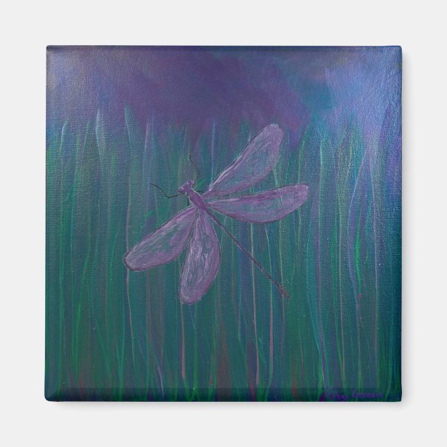 Violet Shimmer Dragonfly Magnet (Vorne)