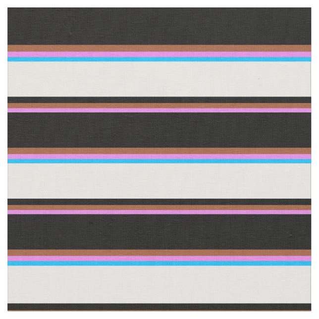 Violet, Siena, Black, White & Deep Sky Blue Stoff (Nahaufnahme)