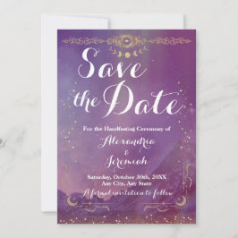 Violet Sky Gold Moon Save the Date Einladung