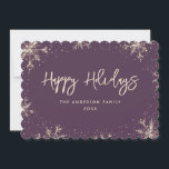 Violet Snowflake Snow Winter Feiertagskarte<br><div class="desc">Violet Happy Holidays Karte mit glitzernden Schneeflocken. Diese minimalistische und dennoch elegante Urlaubskarte lässt sich einfach mit Ihrem Text personalisieren.</div>