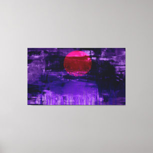 Violet Sonnenuntergang Abstrakte Malerei 2 Leinwanddruck