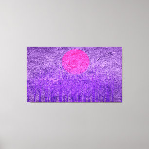 Violet-Sonnenuntergang Abstrakte Malerei 3 Leinwanddruck