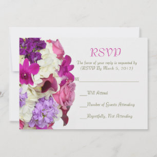 Violet Spring Bouquet RSVP-Karte Einladung