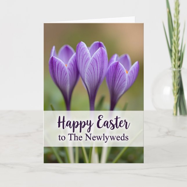 Violet Spring Newlyweds Easter Card Karte (Vorderseite)