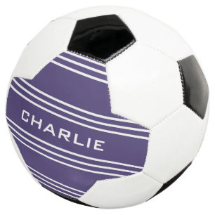 Violet Streifen, kundenspezifische Monogramm Fußba Fußball