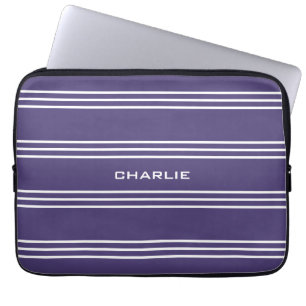 Violet Stripes individuelle monogramm laptophüllen Laptopschutzhülle