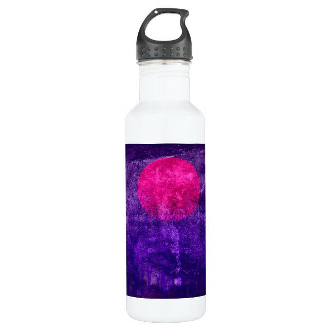 Violet Sunset | Abstrakte Malerei Trinkflasche (Vorderseite)