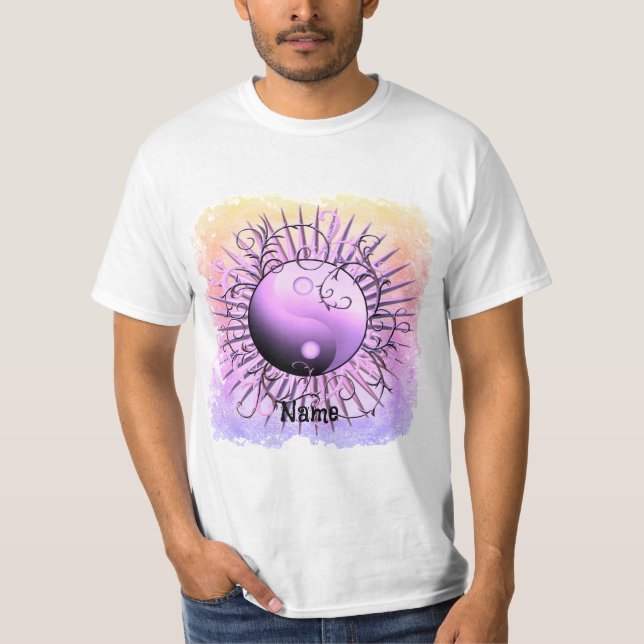 Violet Swirl Yin Yang  T-Shirt (Vorderseite)