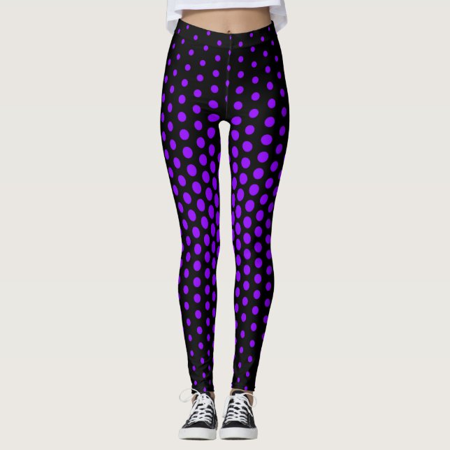 Violet Techno Dot Muster Leggings (Vorderseite)
