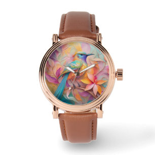 Violet Throated Songbird Fantasy Bird Armbanduhr
