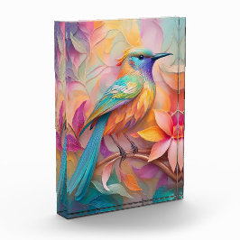 Violet Throated Songbird Fantasy Bird Fotoblock