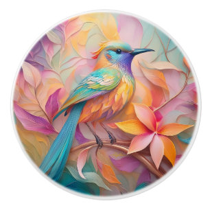 Violet Throated Songbird Fantasy Bird Keramikknauf
