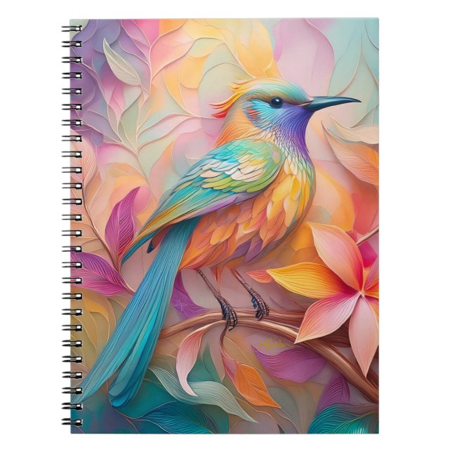 Violet Throated Songbird Fantasy Bird Notizblock (Vorderseite)