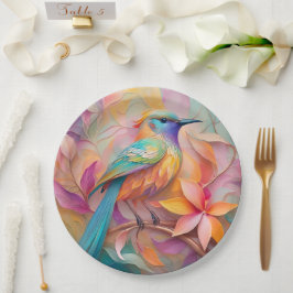 Violet Throated Songbird Fantasy Bird Pappteller