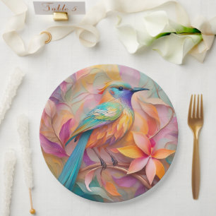 Violet Throated Songbird Fantasy Bird Pappteller