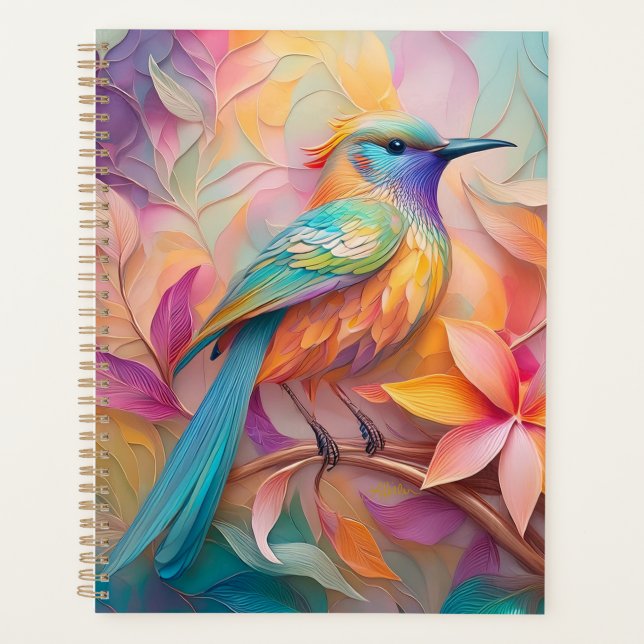 Violet Throated Songbird Fantasy Bird Planer (Vorderseite)