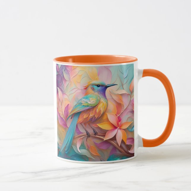 Violet Throated Songbird Fantasy Bird Tasse (Rechts)