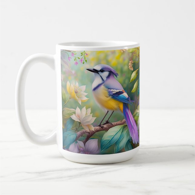 Violet Tufted Jay Fantasy Bird Kaffeetasse (Links)