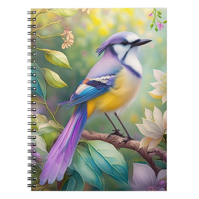 Violet Tufted Jay Fantasy Bird Notizblock (Vorderseite)