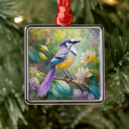 Violet Tufted Jay Fantasy Bird Ornament Aus Metall