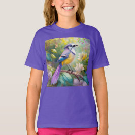 Violet Tufted Jay Fantasy Bird T-Shirt