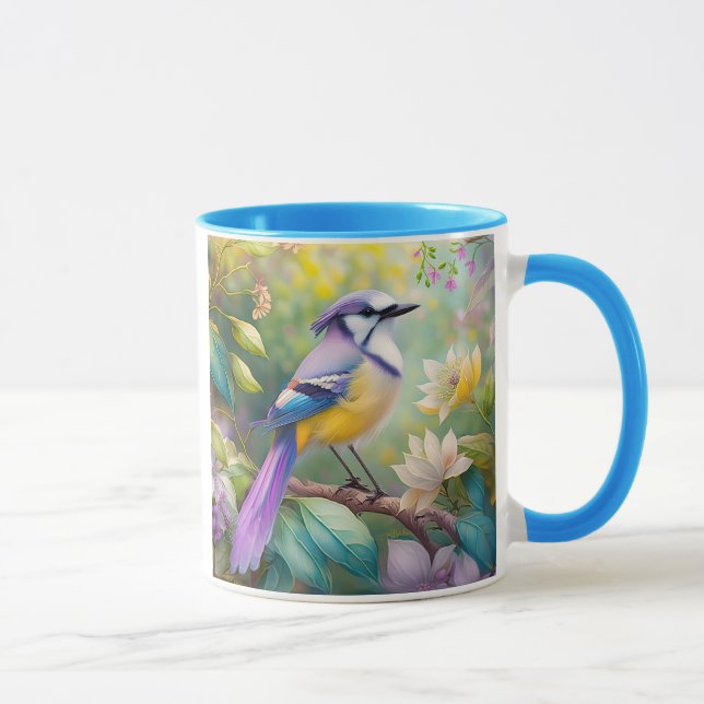 Violet Tufted Jay Fantasy Bird Tasse (Rechts)