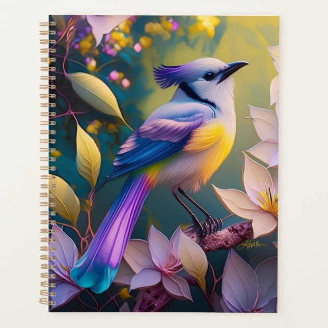 Violet Tufted Yellow Breasted Fantasy Bird Planer (Vorderseite)