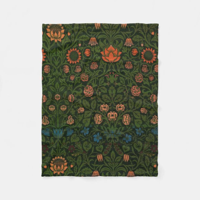 Violet und Columbine (von William Morris) Fleecedecke (Vorderseite)