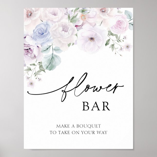 Violet und Lavender Blume Bouquet Bar Poster (Vorne)