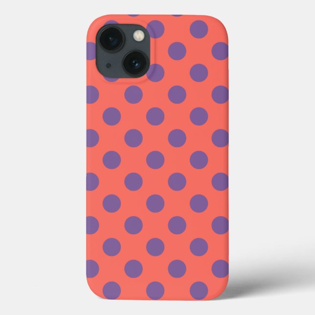 Violet und lebende Korallenpolka dots Case-Mate iP Case-Mate iPhone Hülle (Rückseite)