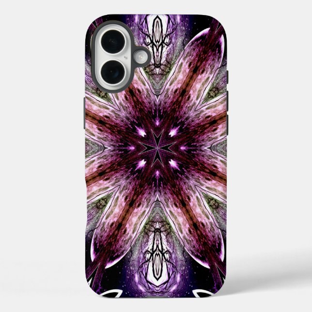 Violet und Magenta Kosmische Blume Kaleidoskop Case-Mate iPhone Hülle (Rückseite)