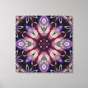 Violet und Magenta Kosmische Blume Kaleidoskop Leinwanddruck