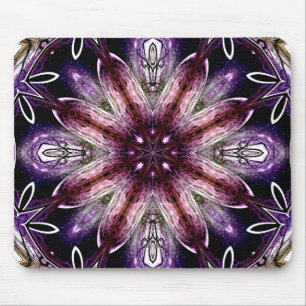 Violet und Magenta Kosmische Blume Kaleidoskop Mousepad
