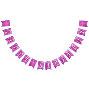 Violet und Rosa Fairy Geburtstag Wimpelkette